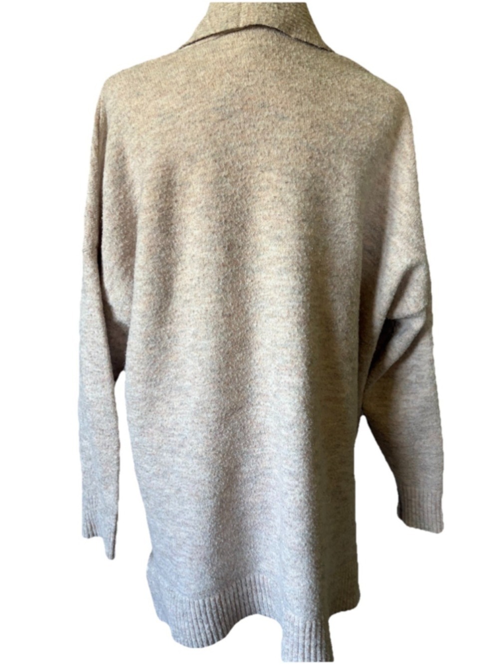 Time and Tru Oatmeal Heather Open Front Cardigan Pockets Long Soft AS-IS READ - Picture 4 of 8